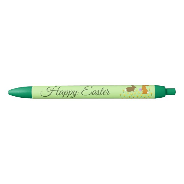 Cute Easter Bunnies and Daffodils Custom Pen (Front)