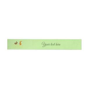 Cute Easter Bunnies and Daffodils Custom Wrap Around Address Label