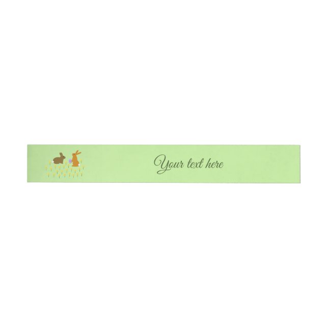 Cute Easter Bunnies and Daffodils Custom Wrap Around Address Label (Individual)