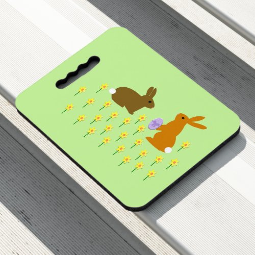 Cute Easter Bunnies and Daffodils Seat Cushion
