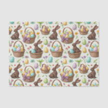 Cute Easter Bunnies & Decorated Egg Baskets Design