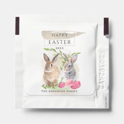 Cute Easter Bunnies  Happy Easter Watercolor Art Hand Sanitizer Packet