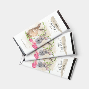 Cute Easter Bunnies Happy Easter Watercolor Art Hershey Bar Favors