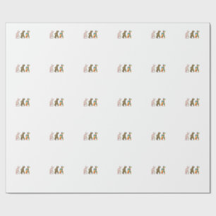 Cute Easter Bunnies Leopard Bunny and Flower Bunni Wrapping Paper