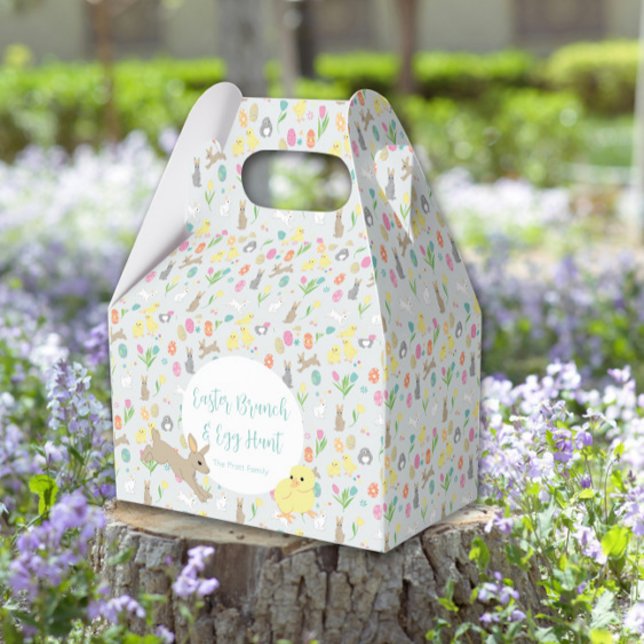 Cute Easter Bunnies Spring Tulips Flowers Favor Boxes (Cute Easter Bunnies Spring Tulips Flowers Favor Boxes
)