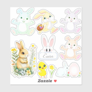 Cute Easter Bunnies Sticker