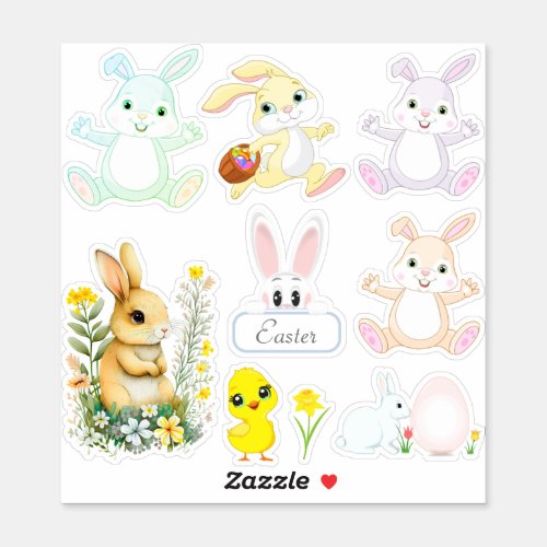 Cute Easter Bunnies Sticker