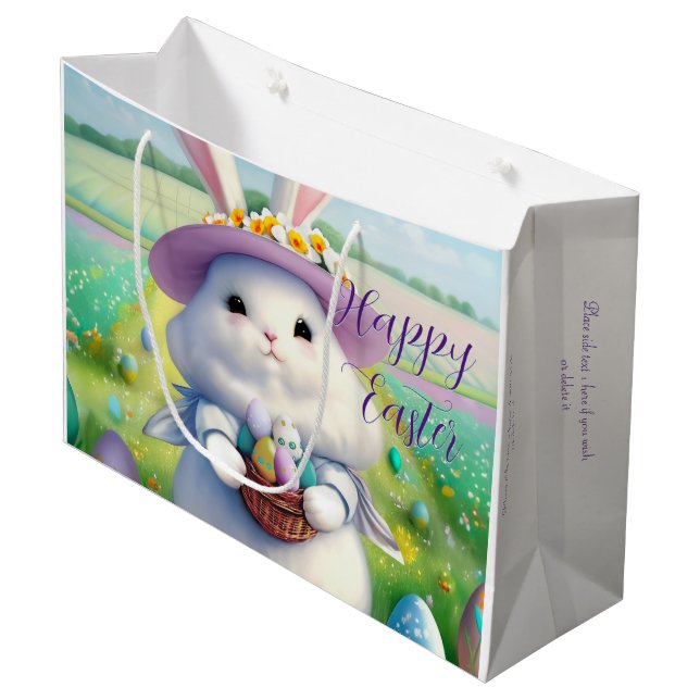 Cute Easter Bunny 01 Large Gift Bag (Front Angled)