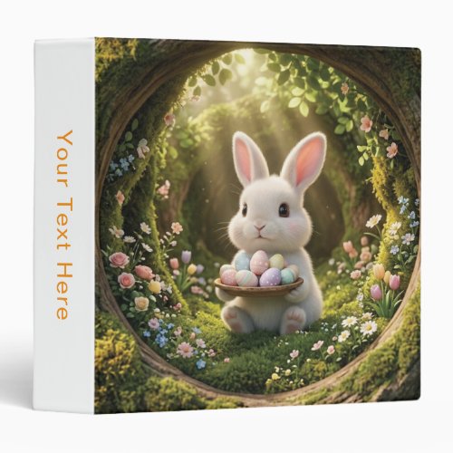 Cute Easter Bunny 3 Ring Binder