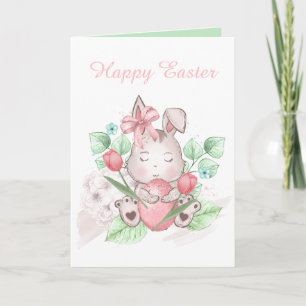 Cute Easter bunny add message Card