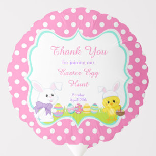 Cute Easter Bunny and Chick Easter Egg Hunt Balloon