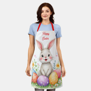 Cute Easter Bunny And Eggs Modern Collection Apron