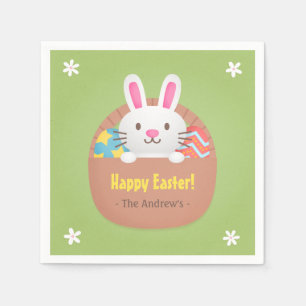 Cute Easter Bunny and Eggs Party Supplies Paper Napkins