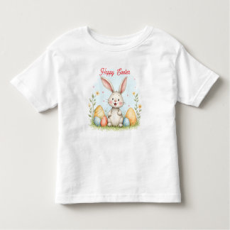 Cute Easter Bunny And Eggs Trendy Collection Toddler T-shirt