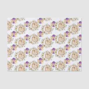 Cute Easter bunny and flowers pattern party tissue Tissue Paper