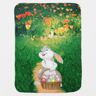 Cute Easter Bunny Baby Blanket