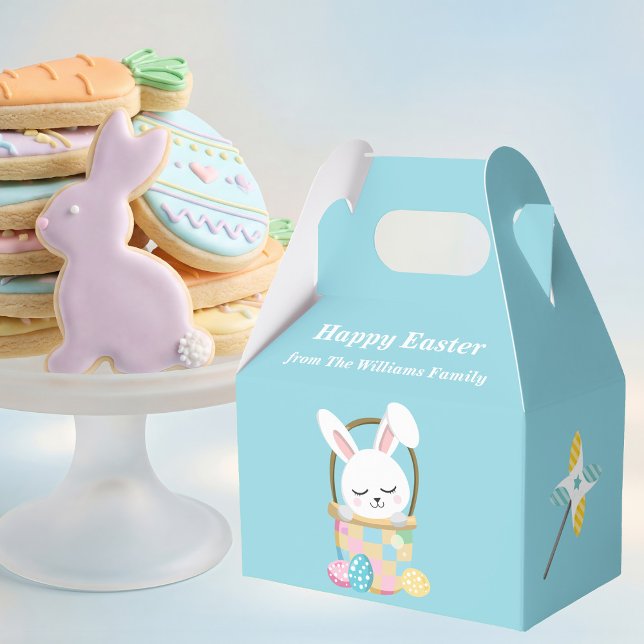 Cute Easter Bunny Baby Blue Customized Party Favor Boxes (Creator Uploaded)