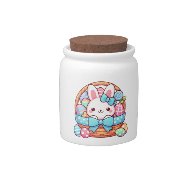 Cute, Easter bunny bakset Candy Jar (Front)