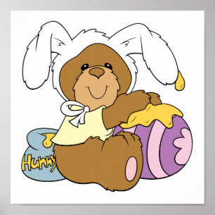 Cute Easter Bunny Bear Poster