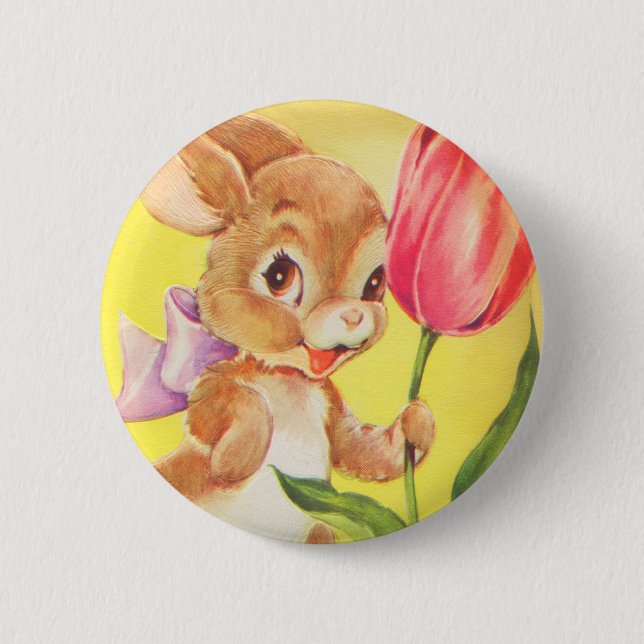 Cute Easter Bunny Button (Front)