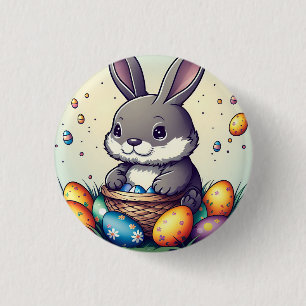 Cute Easter Bunny Button