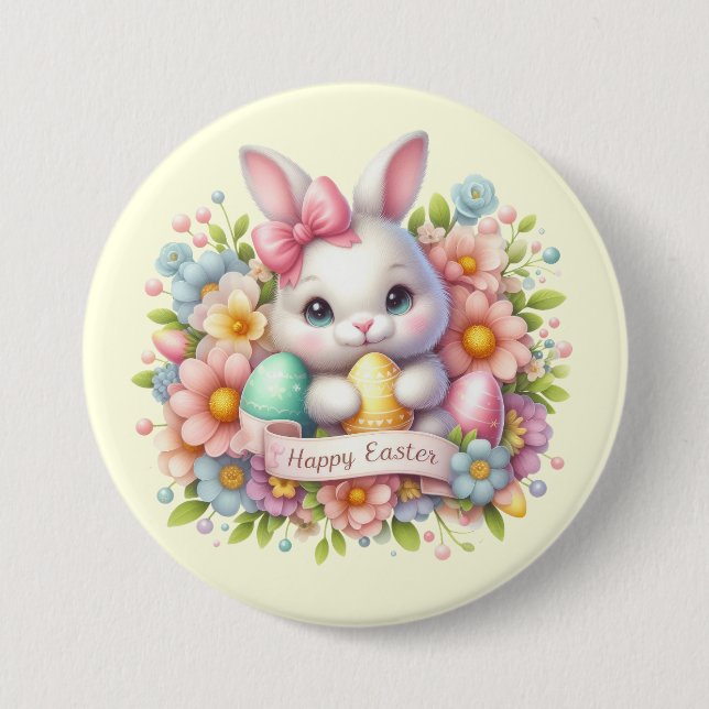 Cute Easter Bunny   Button (Front)