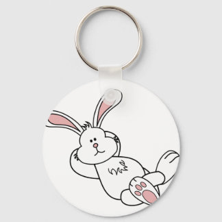 Cute Easter Bunny Chilling out Keychain