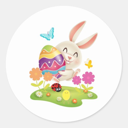 Cute Easter Bunny Classic Round Sticker