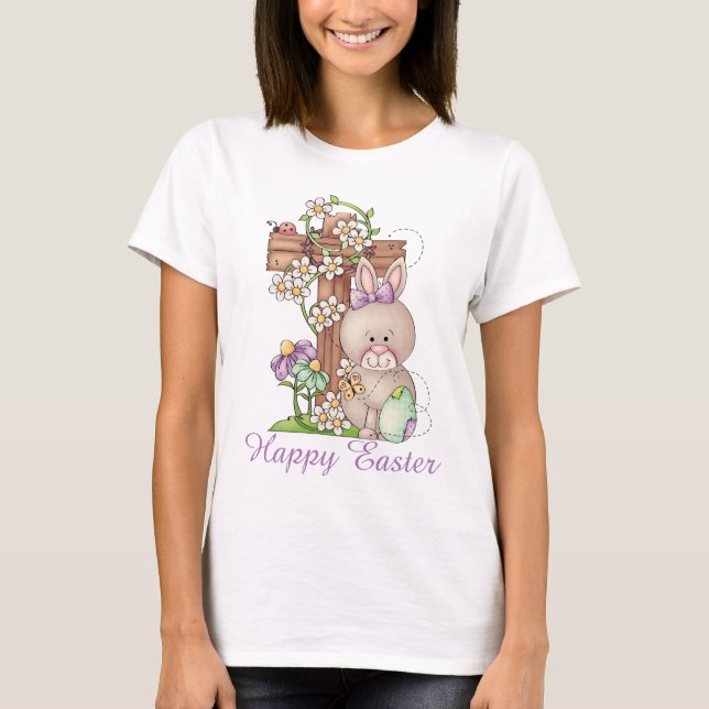 Cute Easter bunny Cross Holiday t-shirt (Front)