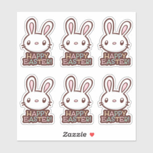 Cute Easter Bunny Custom-Cut Vinyl Sticker