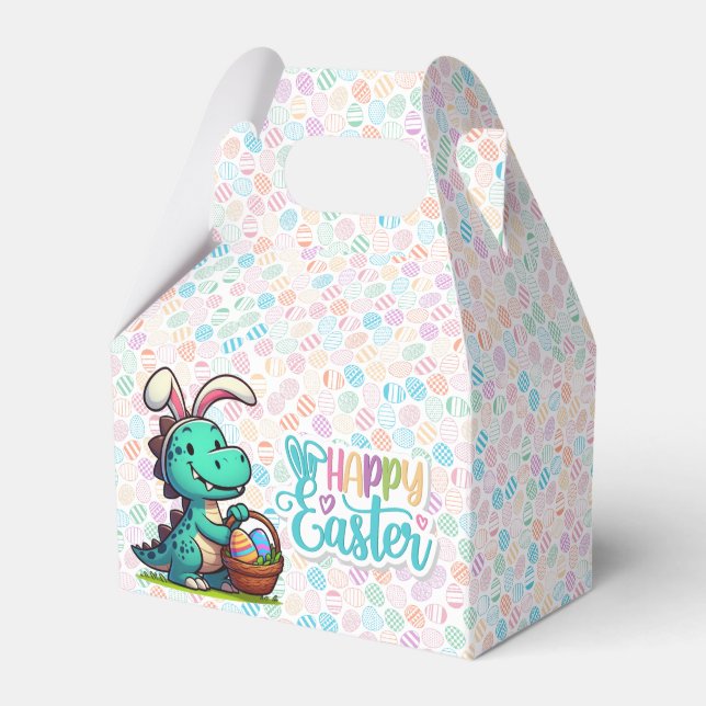 Cute, Easter bunny dinosaur Favor Boxes (Front Side)