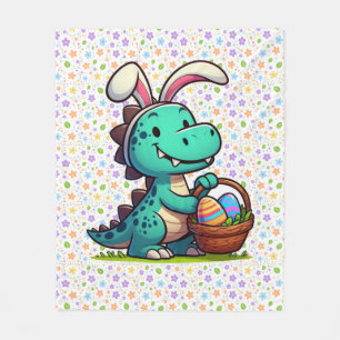 Cute, Easter bunny dinosaur Fleece Blanket