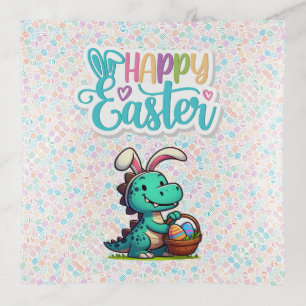 Cute, Easter bunny dinosaur Trinket Tray
