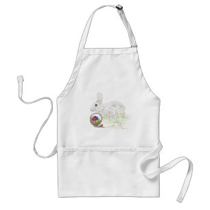 Cute Easter Bunny Drawing Adult Apron