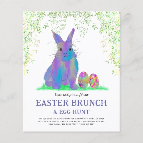 Cute Easter Bunny Egg Hunt and Brunch Flyer