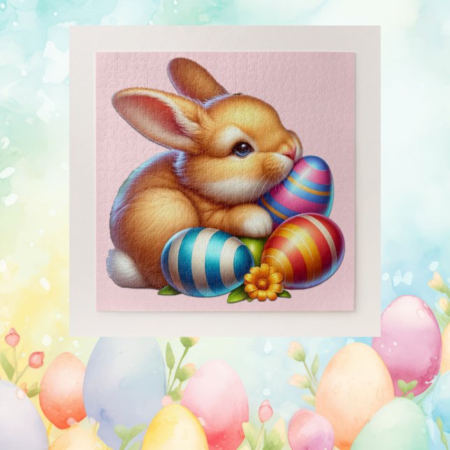 Cute Easter Bunny & Eggs | Jigsaw Puzzle (Creator Uploaded)