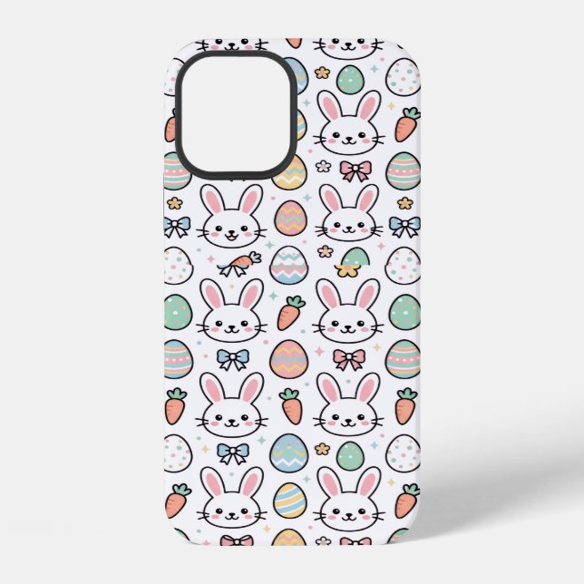 Cute  Easter Bunny & Eggs Kawaii Pattern iPhones Iphone Case (Back)