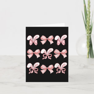 Cute Easter Bunny Face Coquette Bow Easter Day Gir Card