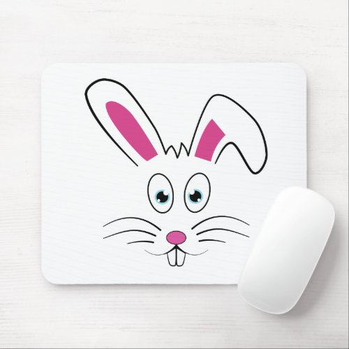 Cute Easter Bunny Face Mouse Pad