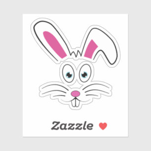 Cute Easter Bunny Face Sticker
