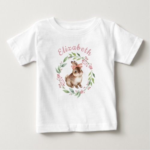Cute Easter Bunny First Birthday Baby T_Shirt