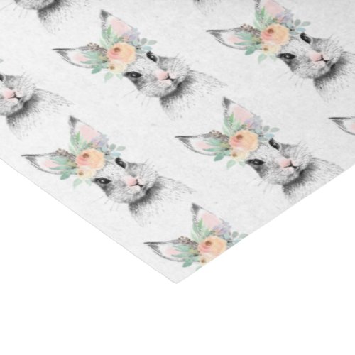 Cute Easter Bunny Floral Tissue Paper