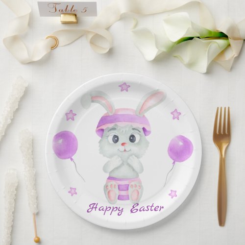 Cute Easter Bunny for a positive mood Paper Plates