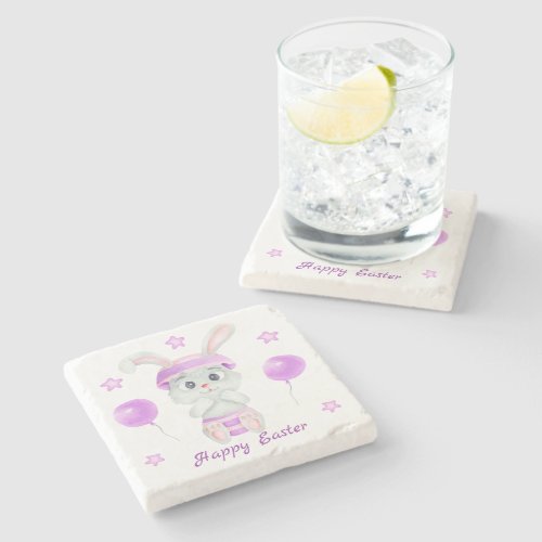 Cute Easter Bunny for a positive mood Stone Coaster