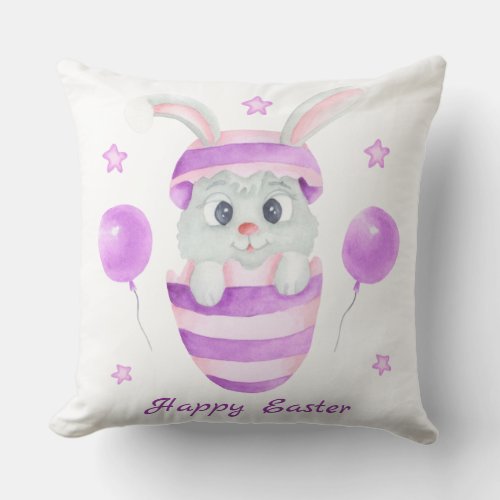 Cute Easter Bunny for a positive mood  Throw Pillow