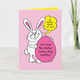 Cute Easter Bunny Funny Easter Riddle For Kids Card