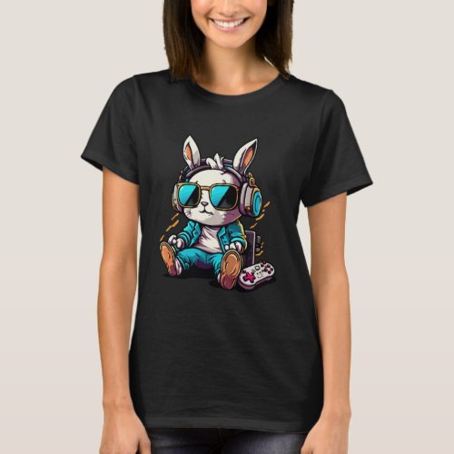 Cute Easter Bunny Gamer For Boys and Girls Kids Ga T_Shirt