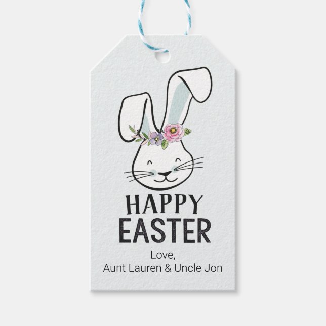 Cute Easter Bunny  Gift Tags (Front)