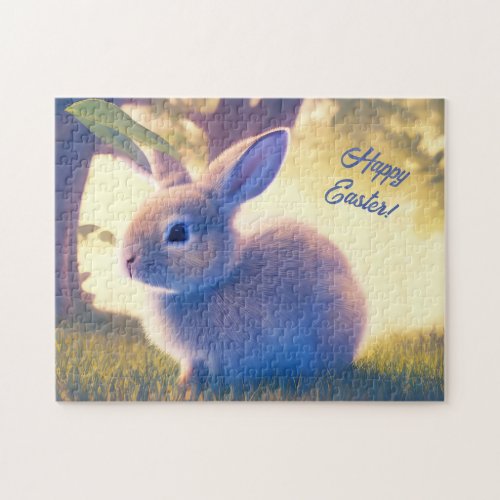 Cute Easter bunny Happy Easter _ personalizable  Jigsaw Puzzle