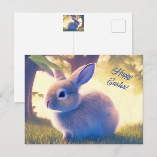 Cute Easter bunny, Happy Easter - personalizable Postcard